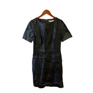 Walter Baker Short Sleeve Black Genuine Leather Dress S
